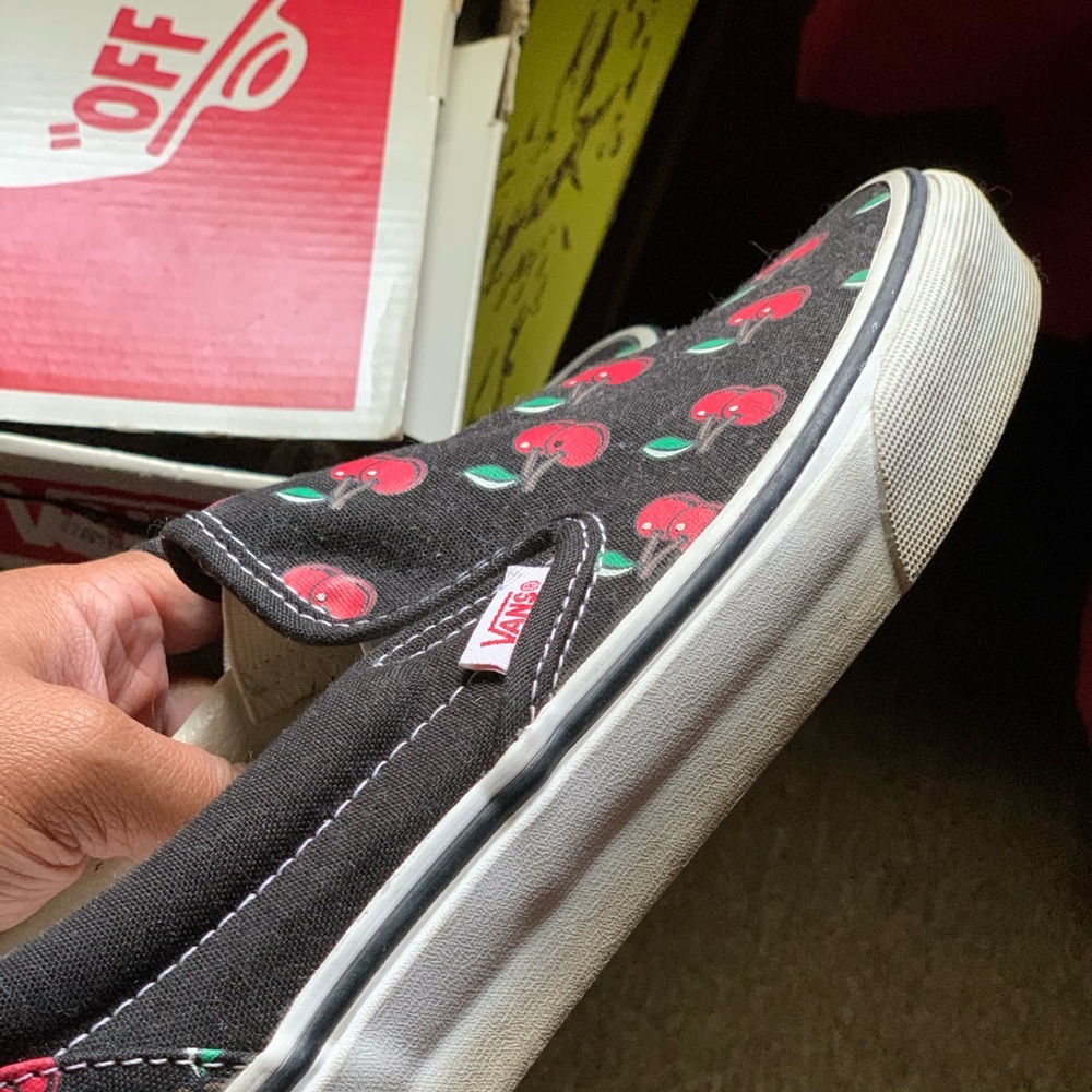 Cherry Slip on Vans